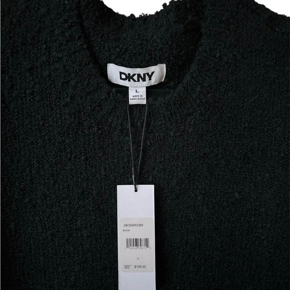 DKNY Men’s, Textured Black Sweater,Size L,NWT,98% Polyester 2% Spandex